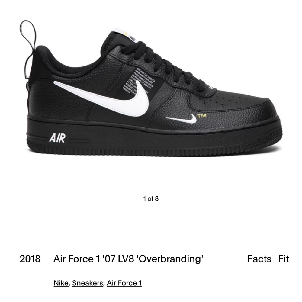 Black Air Force 1 '07 LV8 'Overbranding'